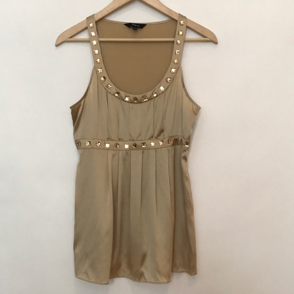 Express Gold Silk/Spandex Top Size S